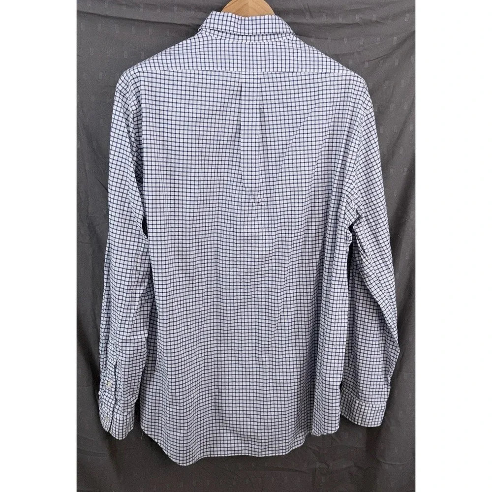 Polo Ralph Lauren Button Down Mens XXL‎ 2XL White Blue Plaid Check Long Sleeve